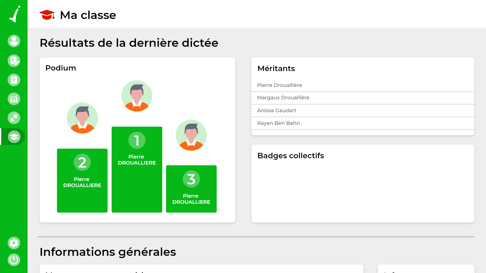 Ma classe - utilisateur